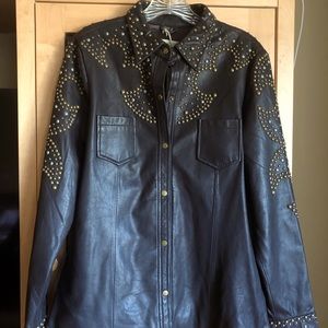Stetson leather studded shirt jacket